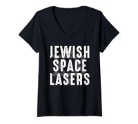 Womens Funny Jewish Space Lasers Jewish Space Laser V-Neck T-Shirt