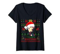 Womens Funny John President Tyler Christmas Parody Holiday V-Neck T-Shirt
