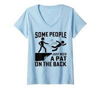 Women's Funny Joke Pun Some People Just Need A Pat On The Back V-Neck T-Shirt