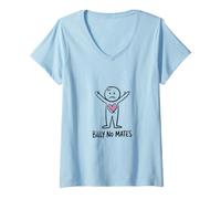 Women's Funny Jokes Billy No Mates Joke Sarcastic Humor V-Neck T-Shirt