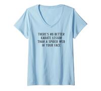 Women's Funny Karate Lesson Spider Web Sarcastic Meme Sigma V-Neck T-Shirt