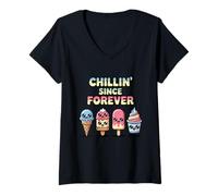 Womens Funny Kawaii Ice Cream Best Friends Chillin Since Forever V-Neck T-Shirt