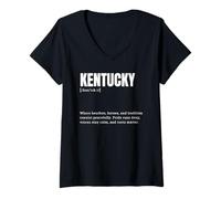Women's Funny Kentucky State Definition, Bourbon Lover V-Neck T-Shirt