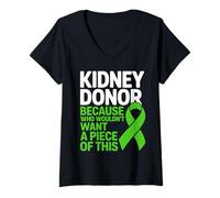 Women's Funny Kidney Donor Organ Donation V-Neck T-Shirt