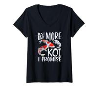 Womens Funny Koi Shirt Just One More Koi I Promise Karp fish Lover V-Neck T-Shirt