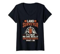 Women's Funny Land Surveyor No One Understands What I Do V-Neck T-Shirt