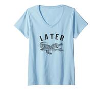 Women's Funny Later Gator Alligator Pun V-Neck T-Shirt
