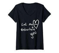 Womens Funny Let Me Entertain You Personalized Name Robbie Meme V-Neck T-Shirt