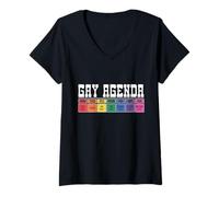 Womens Funny LGBT Gay Agenda V-Neck T-Shirt