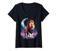 Womens Funny Lion Lover Lion Owner Safari Zoo Sleep Lion Wildlife V-Neck T-Shirt