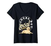 Womens Funny Local Boy Labrador Dog Duck Hunting V-Neck T-Shirt