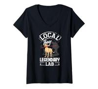 Womens Funny Local Boy Labrador Dog Duck Hunting V-Neck T-Shirt