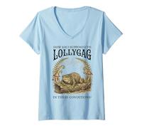 Women's Funny Lollygag Toad Meme Vintage Cottagecore Aesthetic V-Neck T-Shirt