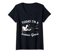 Women's Funny Long Range Shooting Goose Rifle Shooting V-Neck T-Shirt