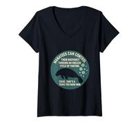 Womens Funny Manatee Fact Design - Buoyancy Through Farts V-Neck T-Shirt