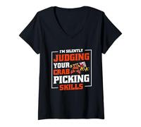 Womens Funny Maryland Crabs Quotes Judging Crab Picking Skills V-Neck T-Shirt