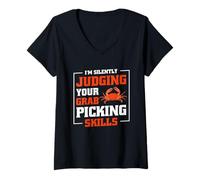 Womens Funny Maryland Crabs Quotes Judging Crab Picking Skills V-Neck T-Shirt