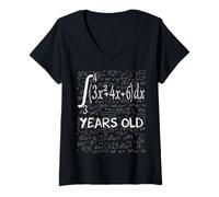 Womens Funny Math Geek Integral Calculus 57th Birthday 57 Years Old V-Neck T-Shirt