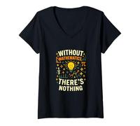 Womens Funny Math Graphic Without Mathematics Nerd Quote V-Neck T-Shirt