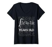 Womens Funny Math Integral Calculus 22nd Birthday 22 Years Old V-Neck T-Shirt