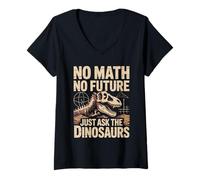 Womens Funny Math Teacher No Math No Future Mathematics V-Neck T-Shirt