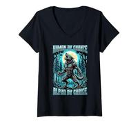 Women's Funny Meme Human By Chance Alpha by Choice | Sarcastic V-Neck T-Shirt