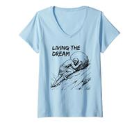 Women's Funny Meme Living The Dream Sisyphus Greek Mythology V-Neck T-Shirt