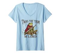 Women's Funny Meme TWAS The Tism M Lord Frog Wizard Graphic Tee Kids V-Neck T-Shirt