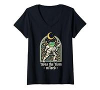 Women's Funny Meme TWAS The Tism M Lord Frog Wizard Graphic Tee Kids V-Neck T-Shirt