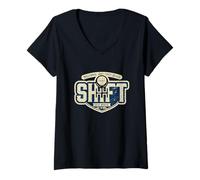 Women's Funny Millennial's Anti Theft Device Manual Stick-Shift Car V-Neck T-Shirt