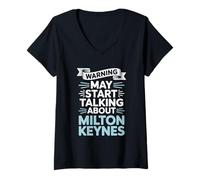 Womens Funny Milton Keynes Warning may start talking about Milton V-Neck T-Shirt