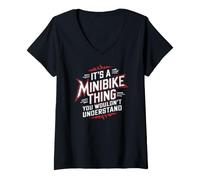 Women's Funny Minibike Rider Humor Quote V-Neck T-Shirt