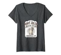 Women's Funny Mint Julep Horse Race Design V-Neck T-Shirt