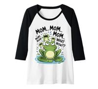 Womens Funny Mom Frog What Now Relatable Tired Mama Mother’s Day Raglan Baseball Tee