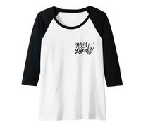 Womens Funny Mom Mama Life Skeleton Hand Sarcastic (Double Sided) Raglan Baseball Tee