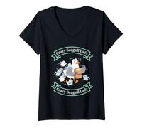 Women's Funny Mom Seagull Coastal Parenting Humor V-Neck T-Shirt