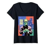 Womens Funny Monster Saying You Make Me Feel Alive Humor Women Men V-Neck T-Shirt