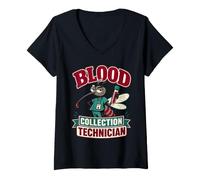 Women's Funny Mosquito Blood Collection Technician Medical Humour V-Neck T-Shirt