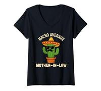 Women's Funny Mother-in-Law Birthday Wedding Nacho Average V-Neck T-Shirt