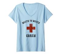 Womens Funny Mouth to Mouth Coach Expert Save Yourself Camp V-Neck T-Shirt