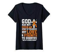 Women's Funny MS Warrior Multiple Sclerosis V-Neck T-Shirt