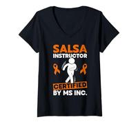 Womens Funny MS Warrior Multiple Sclerosis V-Neck T-Shirt