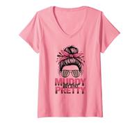 Women's Funny Muddy Still Pretty Mud Run Mudder Quad SxS Queen V-Neck T-Shirt