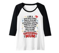 Womens Funny Mum Life Super Mum Mothers Day Parenting Humour Raglan Baseball Tee