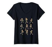 Womens Funny Mummy Football Halloween Mummies for Boys and Kids V-Neck T-Shirt