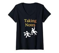 Women's Funny Music Joke Musical Note Gag Musician Humor V-Neck T-Shirt