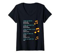 Womens Funny Music Lyrics - Things We Did - Things We Didn't FRONT V-Neck T-Shirt