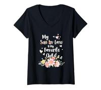 Womens Funny My Son in Law is My Favorite Child V-Neck T-Shirt