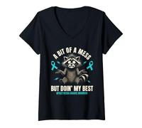 Women's Funny Myasthenia Gravis Warrior V-Neck T-Shirt