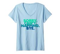 Womens Funny Nap Sleepy Procrastination Quotes Lazy Person Napper V-Neck T-Shirt